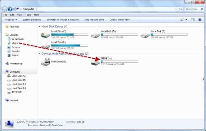 Using a USB drive to transfer and play music on a school Chromebook