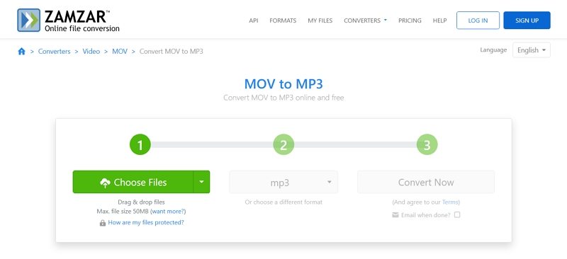 QuickTimeからMP3オンライン変換
