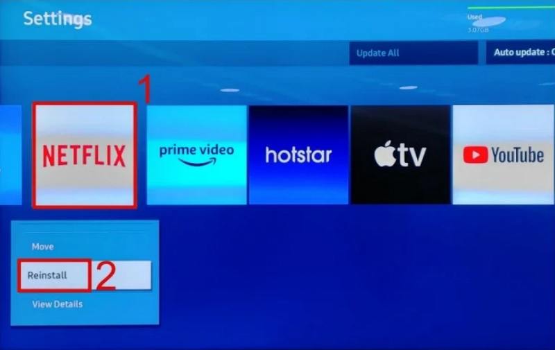 reinstall netflix on samsung tv