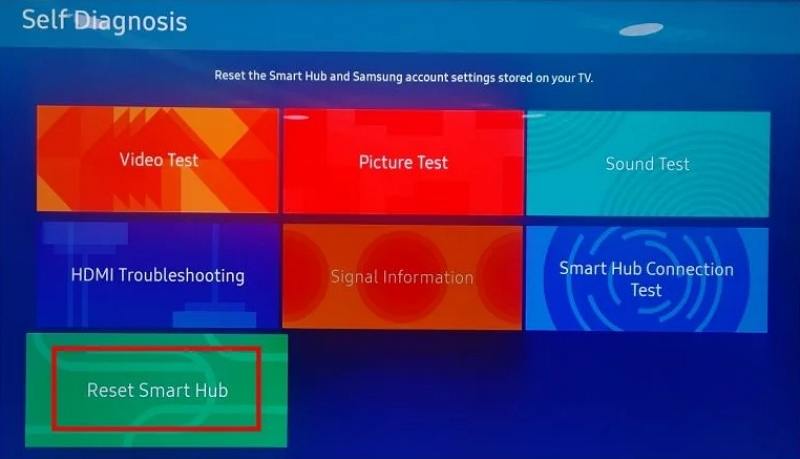 reset smart hub option samsung tv