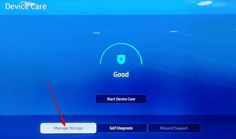 select the manag storage option