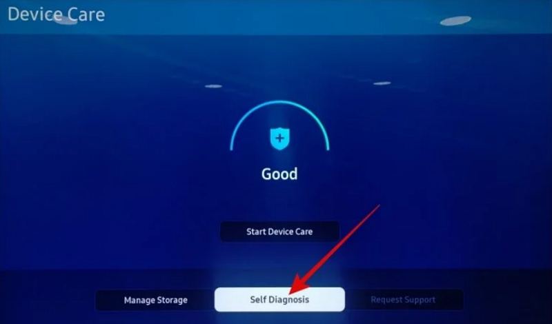 self diagnosis option samsung tv
