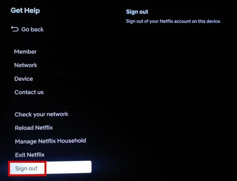 sign out neflix on samsung