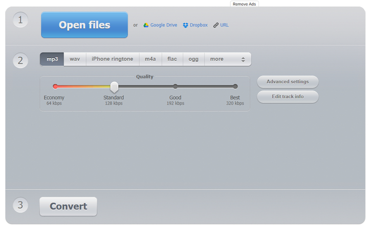 convert MP3 to OGG using online audio conveter