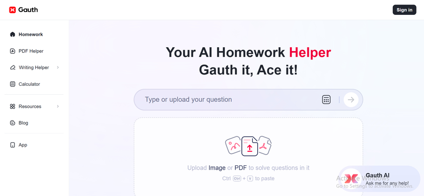 تطبيق Gauthmath لحل المسائل الرياضية