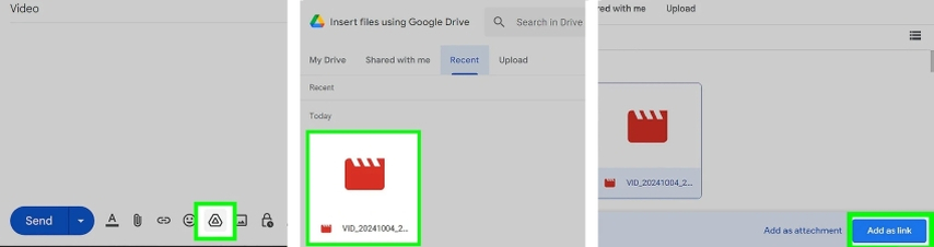 attach google drive video gmail