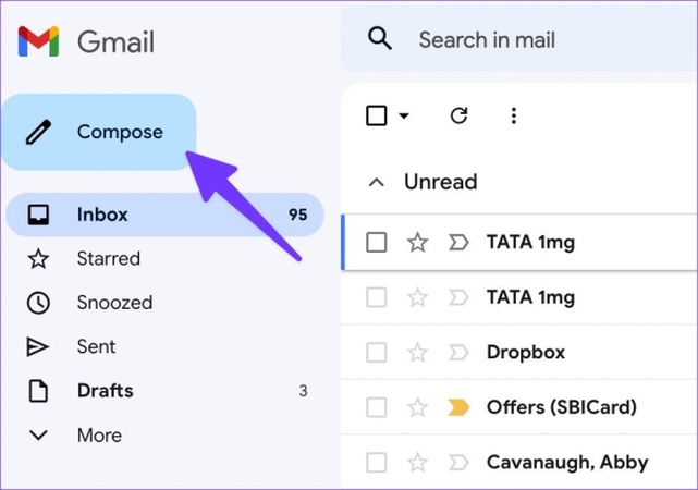 compose email gmail browser