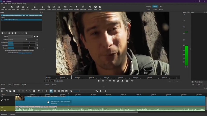 delete background from music shotcut