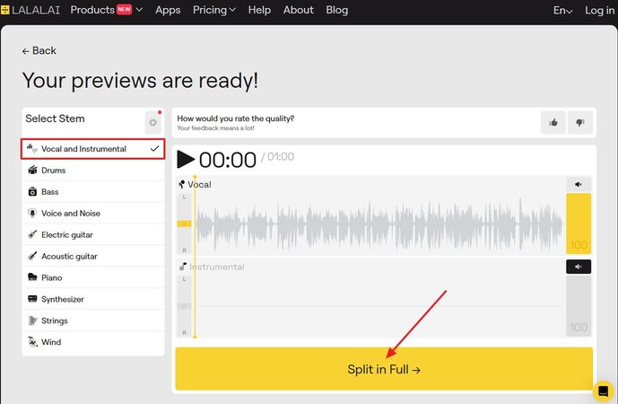 separate audio from video lalalai