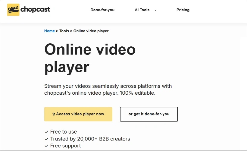 chopcast video player