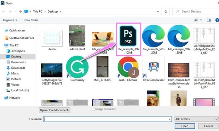 convert PSD to PNG using Photoshop