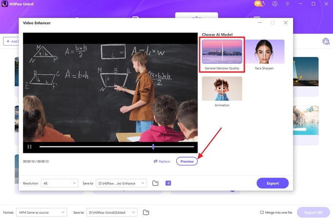 improve video quality ai model