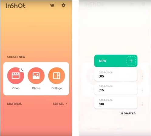 import Snapchat Video in InShot