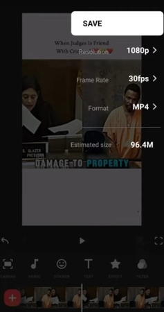 Video in InShot speichern