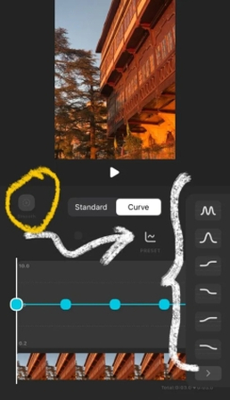 Video in Kurvenmodus in InShot beschleunigen