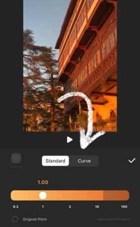 Video im Standardmodus in InShot beschleunigen