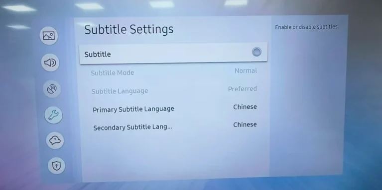 closed captions on samsung tv