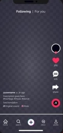 tap the + icon to upload video
