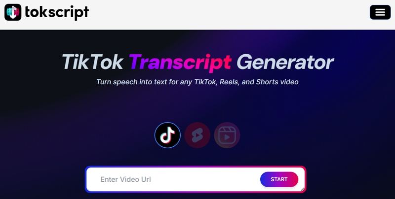 generate text transcript of tiktok video