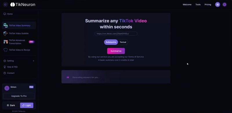 tikneuron tiktok summarizer