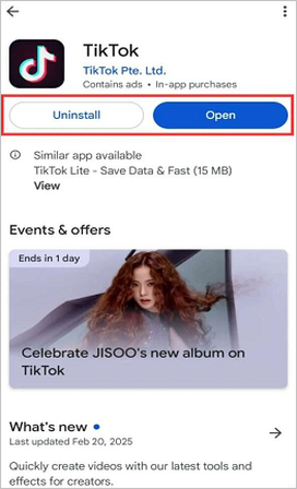 update the tiktok app version