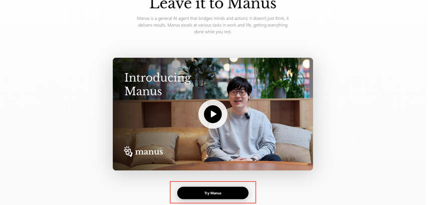 try manus ai agent