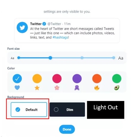 tap on default mode
