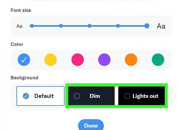 tap on dim or light up option