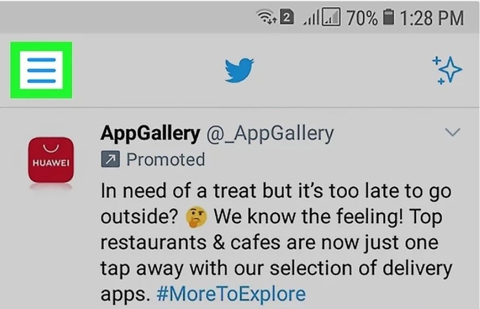 press the menu button