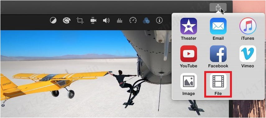 click share video imovie