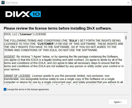 read and accept software license terms