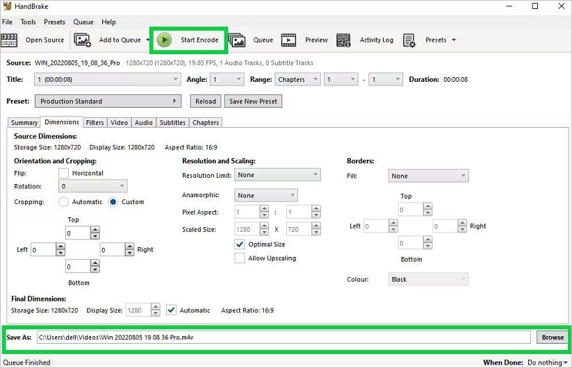 konvertiere hdr zu sdr in handbrake