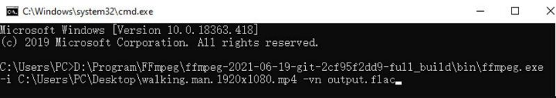 ffmpeg convert mp4 to flac