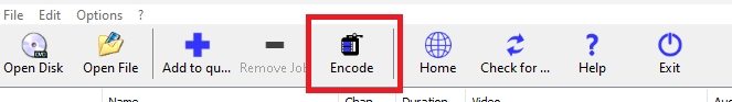 Xmedia Recode encode menu