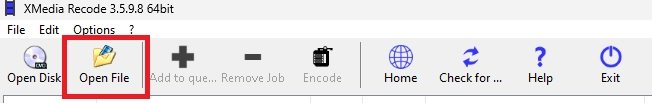 import file ot media Recode