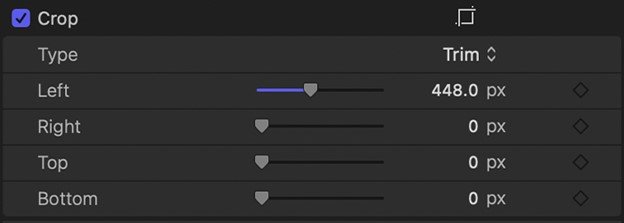 Use Video Inspector to crop video in final cut pro