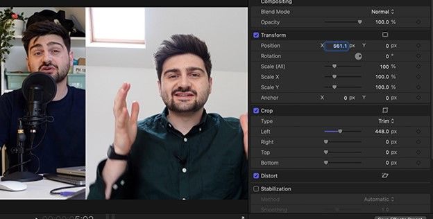 split screen view in final cut pro