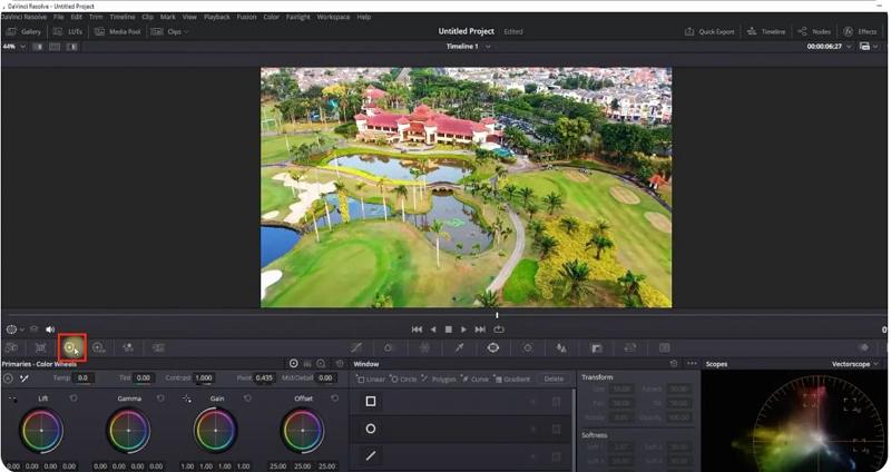 DaVinci Resolve 색상 탭
