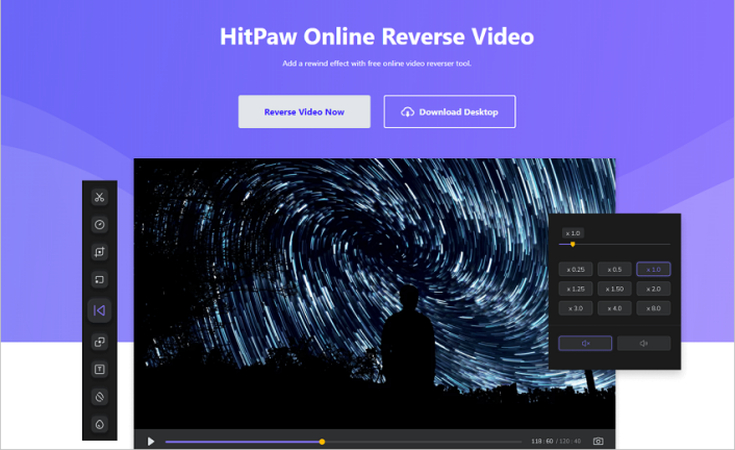 hitpaw online reverse video