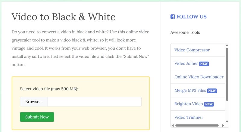 온라인에서 비디오 흑백 만들기