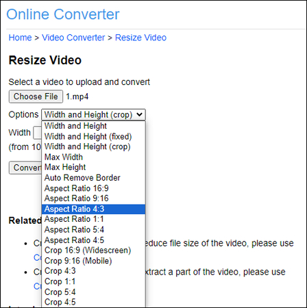 onlineconverter cropping settings
