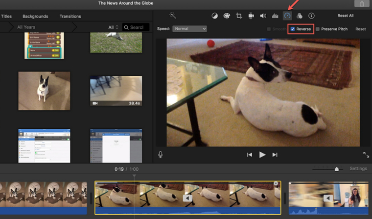 reverse video imovie