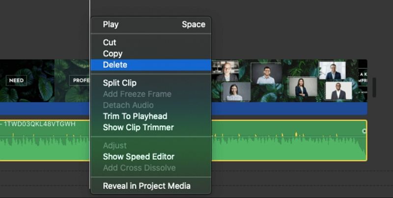 how to remove audio from video on imovie