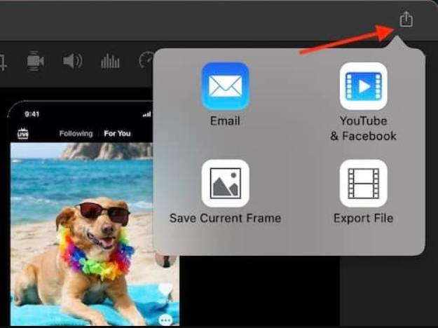 how do you share imovie projects