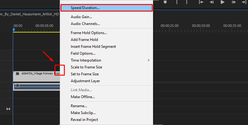 speed duration premiere pro