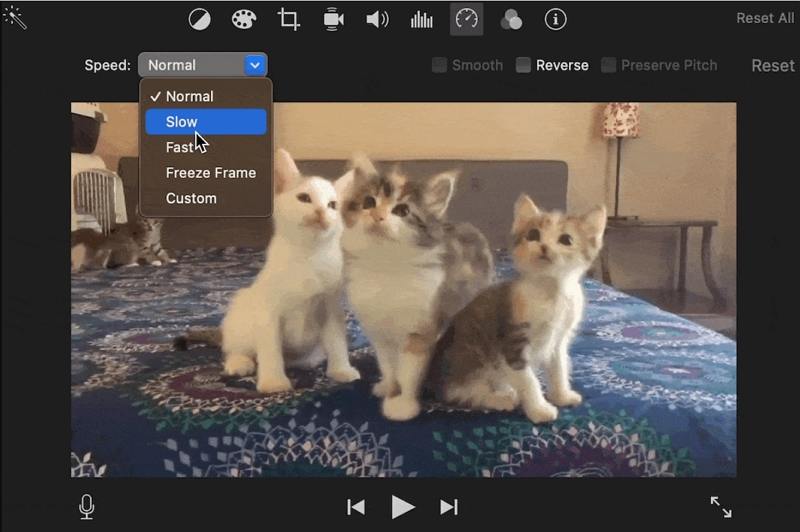 iMovieでクリップの倍速をする方法