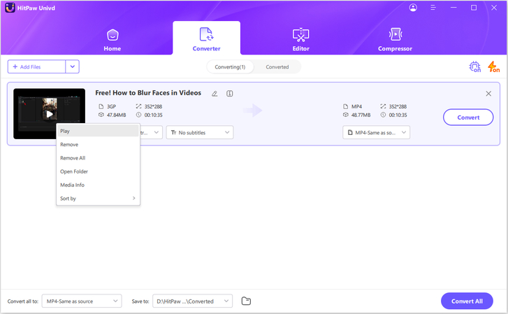 import 3gp file to univd