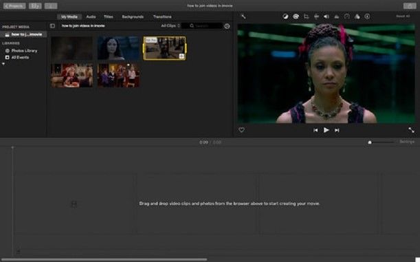 將影片加入imovie時間軸