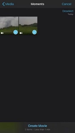 iMovie에서 동영상 결합하기