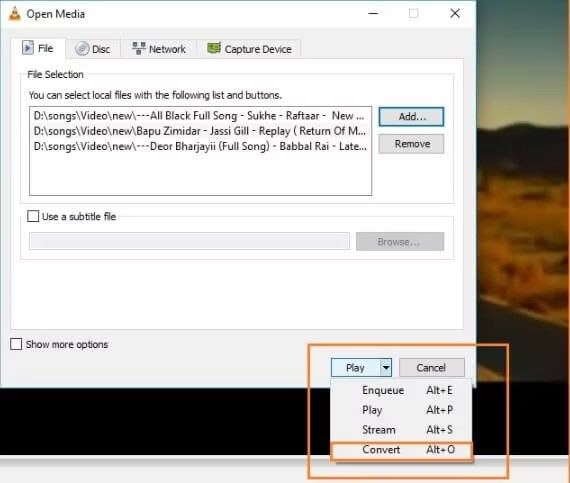 VLC에서 동영상 병합하기